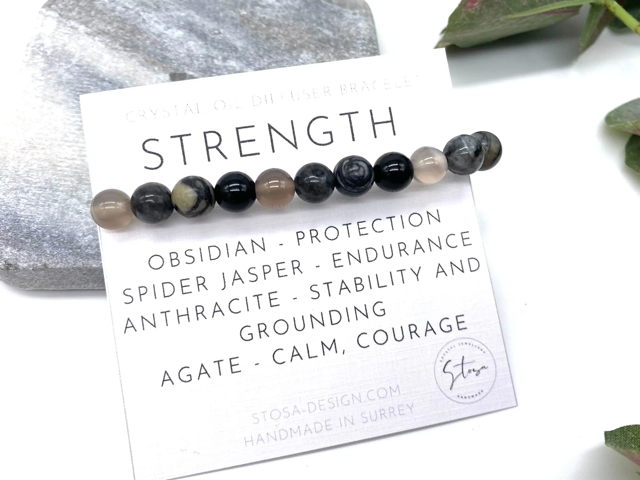 Strength Crystal Beaded Bracelet - Aromatherapy Bracelet