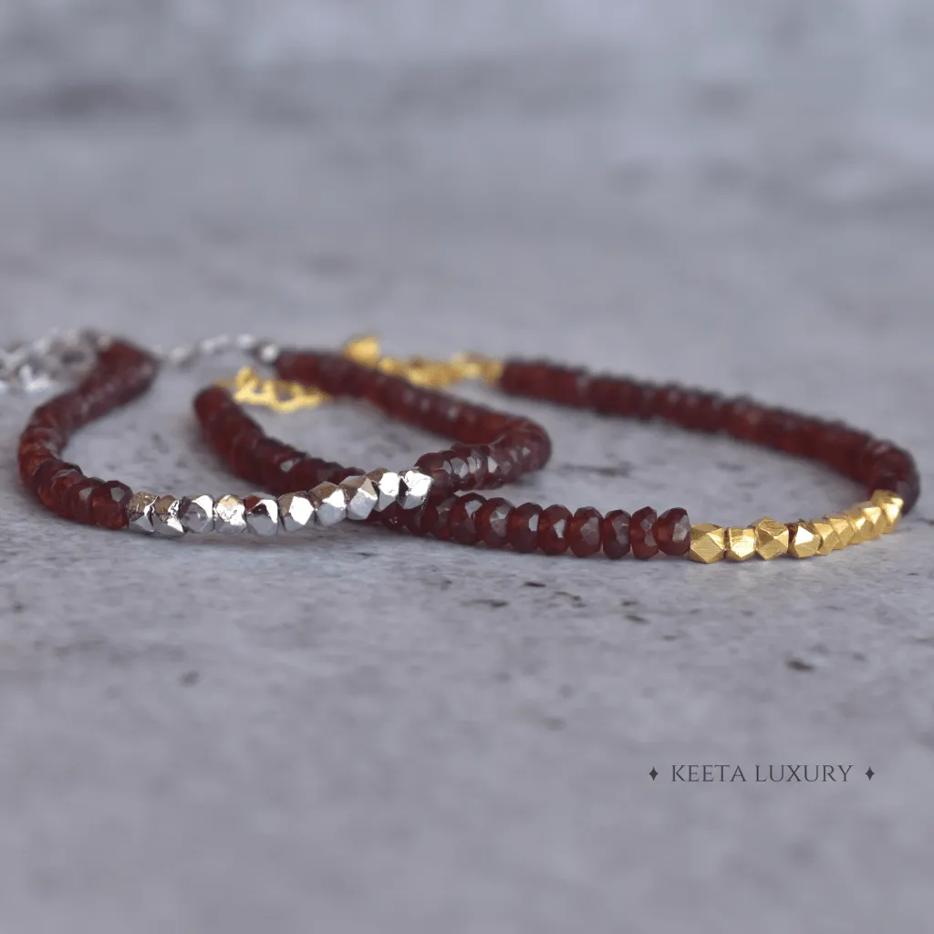 Strengthening Energy - Garnet Bracelets