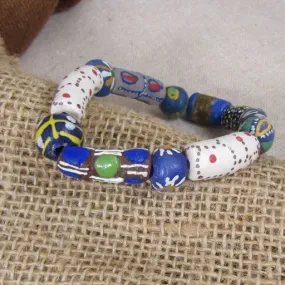 Stretch Bracelet in Multi-colored African Beads