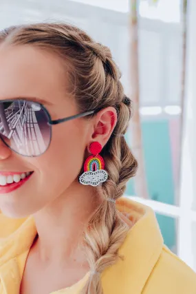 Sunshine and Rainbow Beaded Earrings