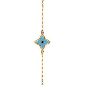 Symbolic Evil Eye Yellow Gold Bracelet