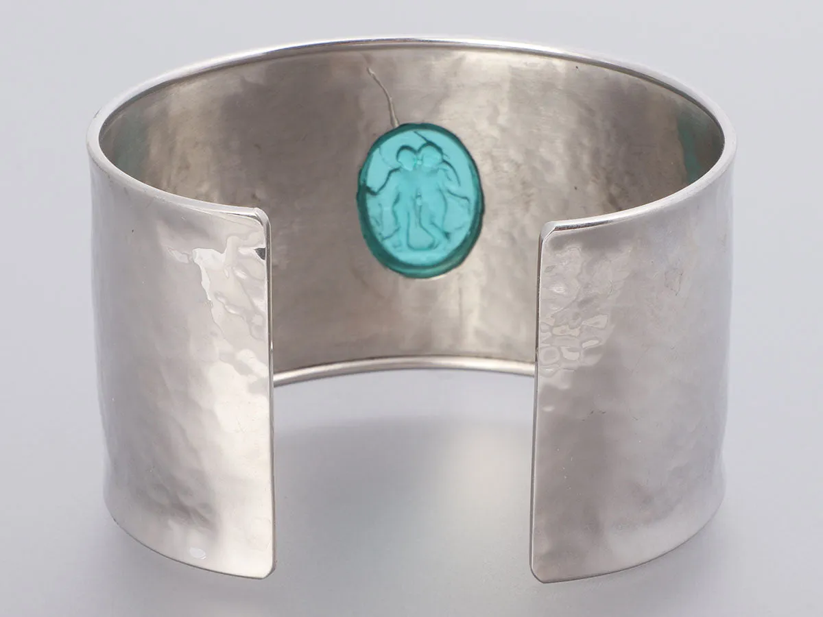 Tagliamonte Sterling Silver Green Agate Intaglio Cuff