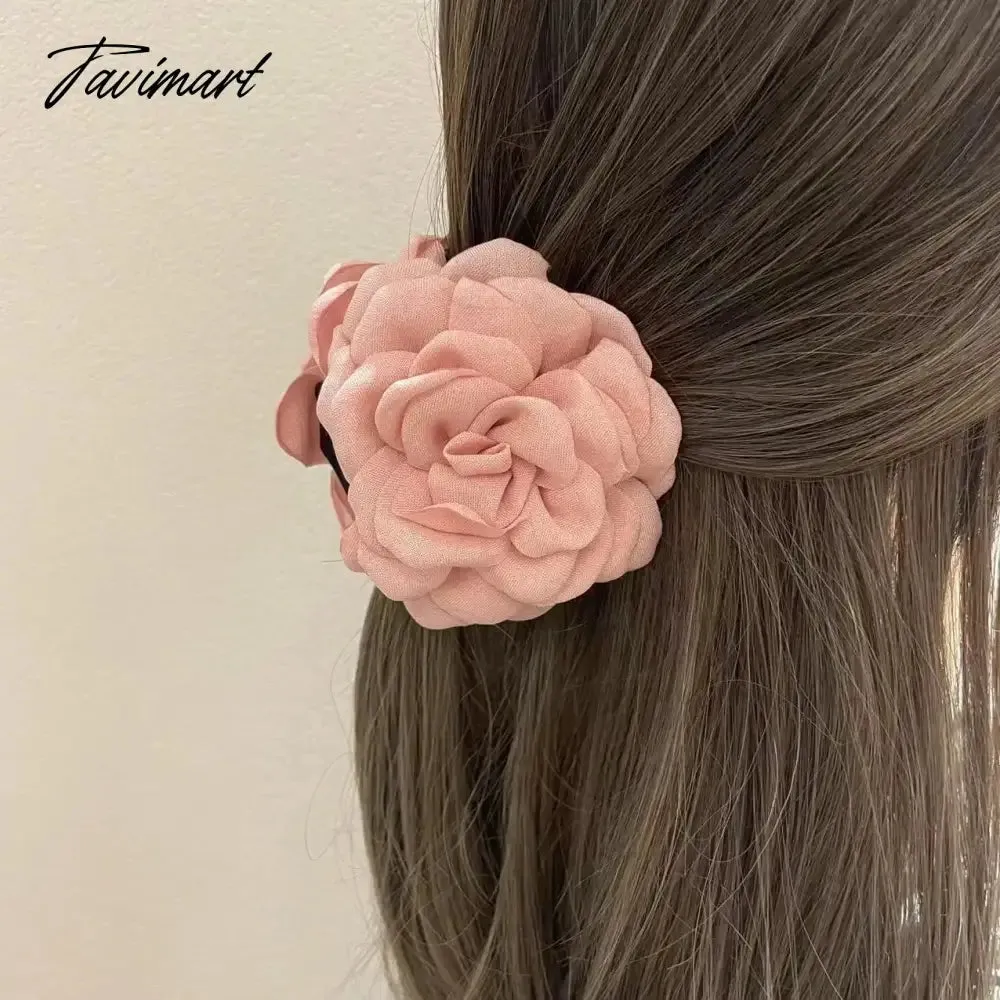 Tavimart French Vintage Rose Hairpin Women's Advanced Temperament Backward Shark Hairpin Headwear Sweet Personalized Accessories