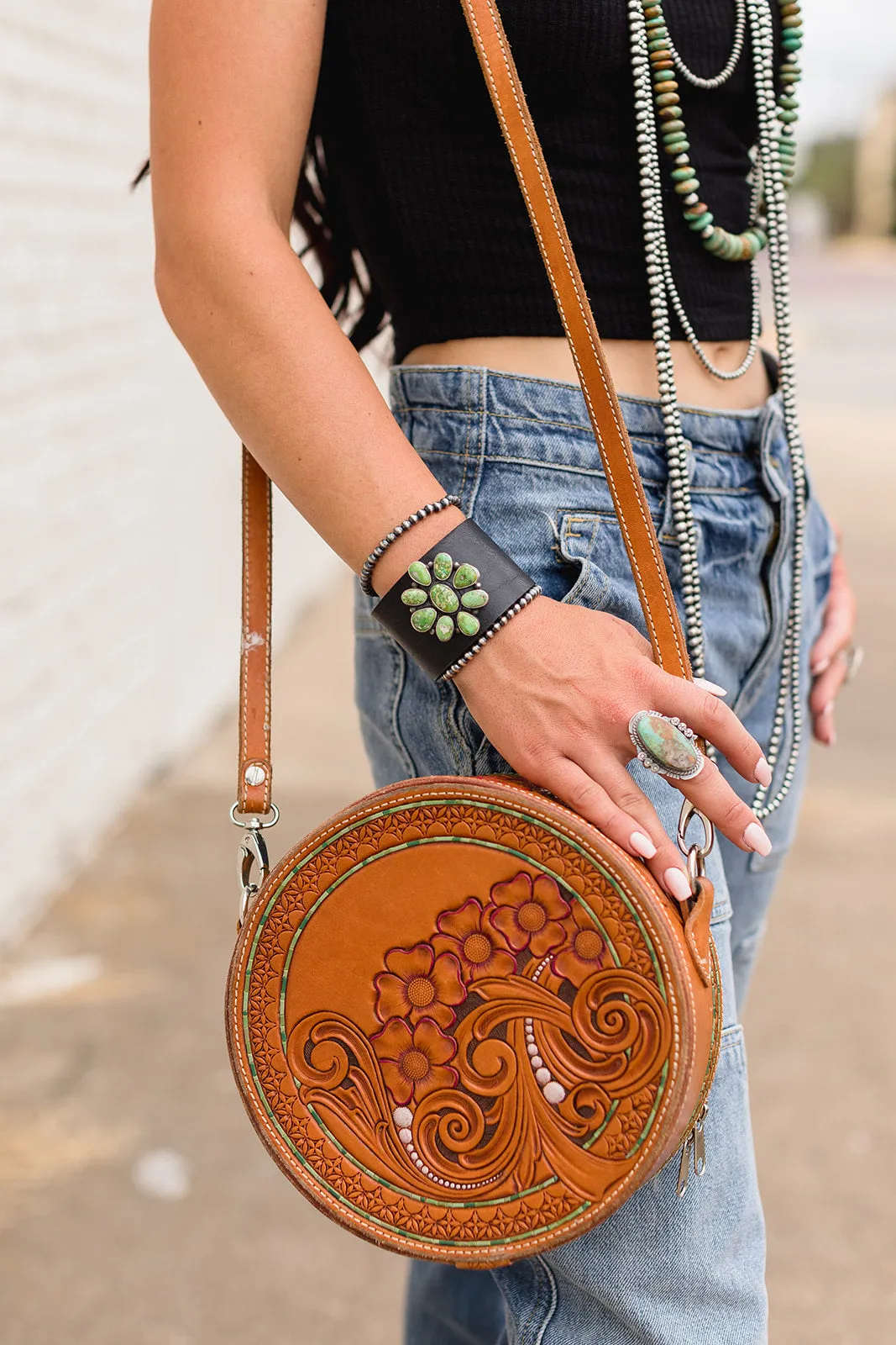 The LuAnn Black Leather Cuff