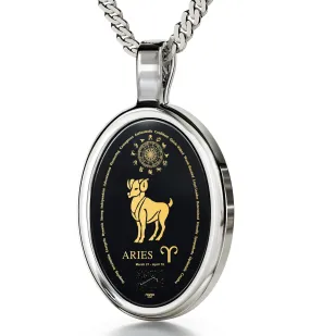 The World of Aries, 14k Gold Necklace, Onyx