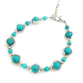 Tibetan Silver and Turquoise Bracelet Blue