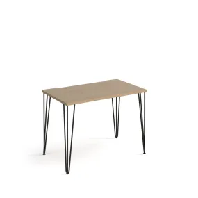 Tikal straight desk with black hairpin legs