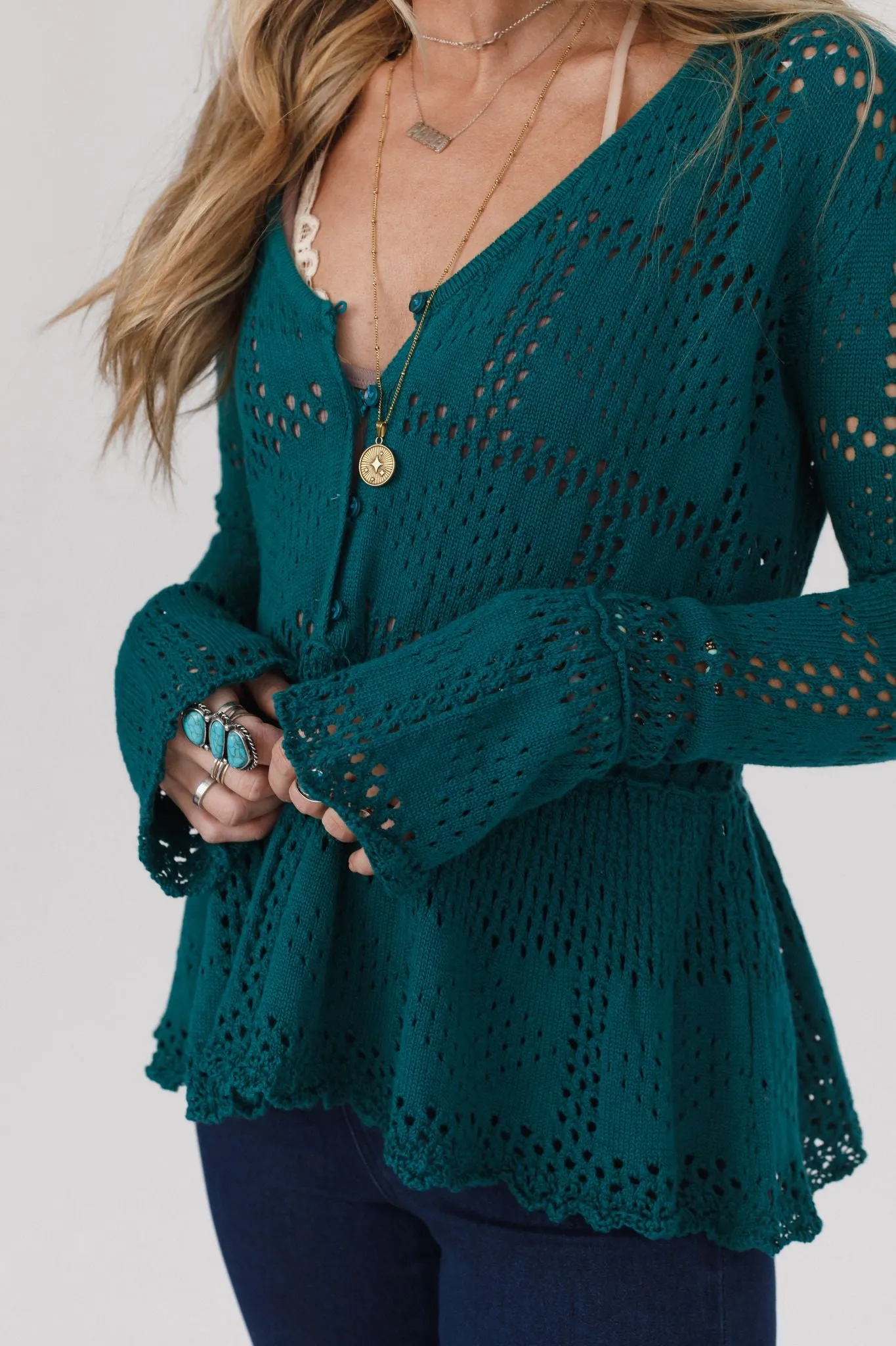 Toluca Lake Peplum Top - Teal