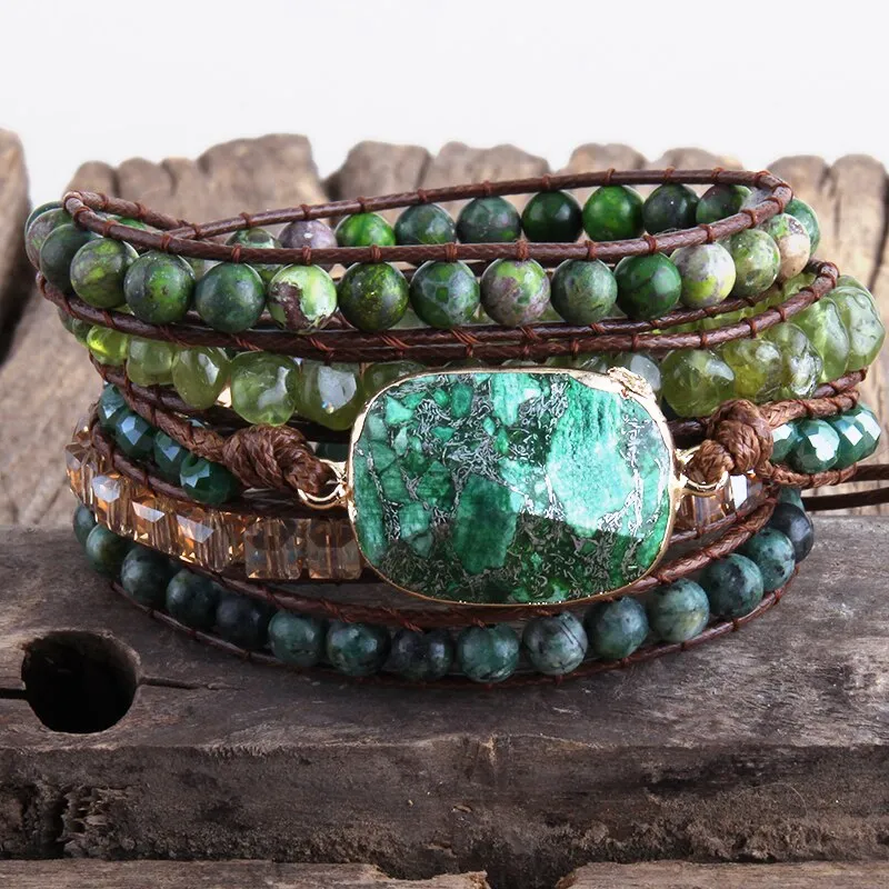 Tranquil Turquoise Leather Wrap Bracelet