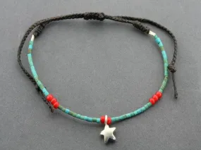 turquoise bead bracelet - star