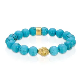 Turquoise Buddha Head Beaded Bracelet