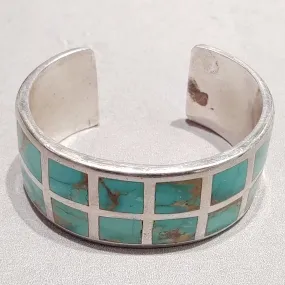 Turquoise Inlay Sterling Silver Cuff