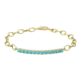 Turquoise Link Chain Bracelet