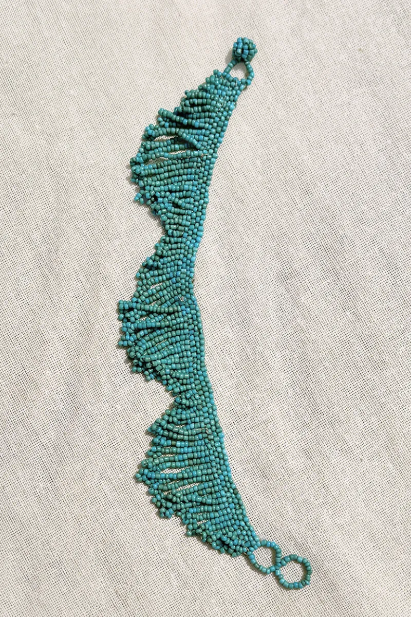 Turquoise Ocean Wave Beaded Anklet