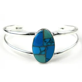 Turquoise Stone Mosaic Bracelet Artisana