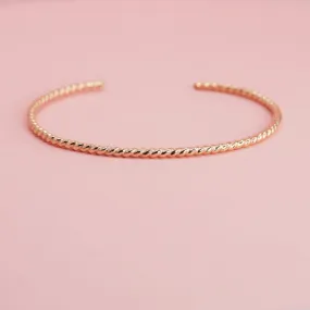 Twisted Gold Rope Cuff Bracelet