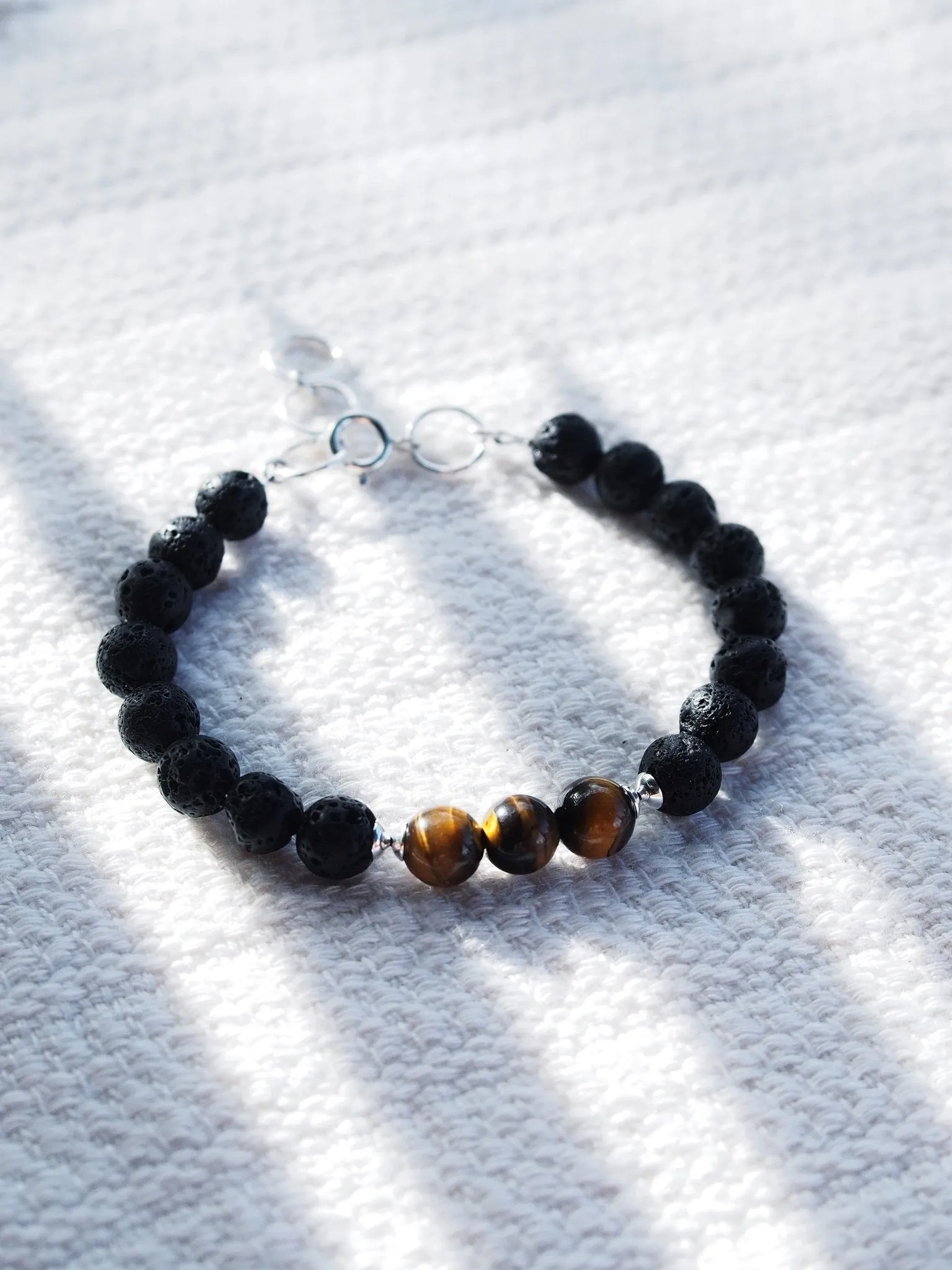 Unisex Men's Tigers Eye Lava Bracelet - Ekewaka