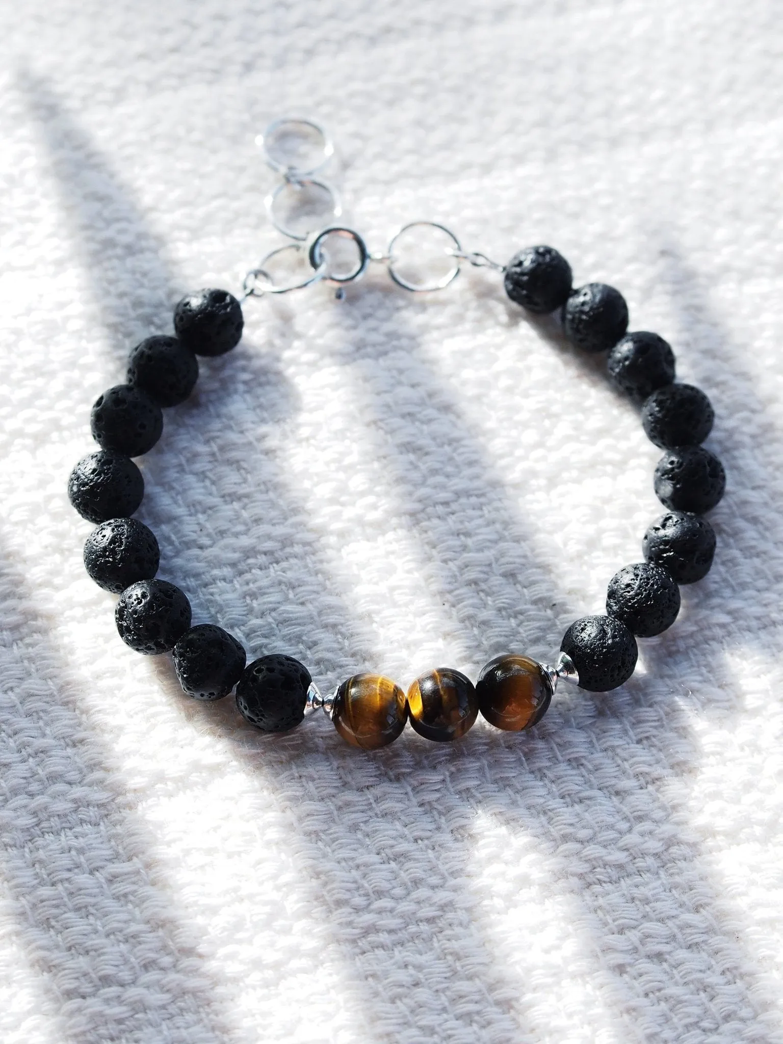 Unisex Men's Tigers Eye Lava Bracelet - Ekewaka