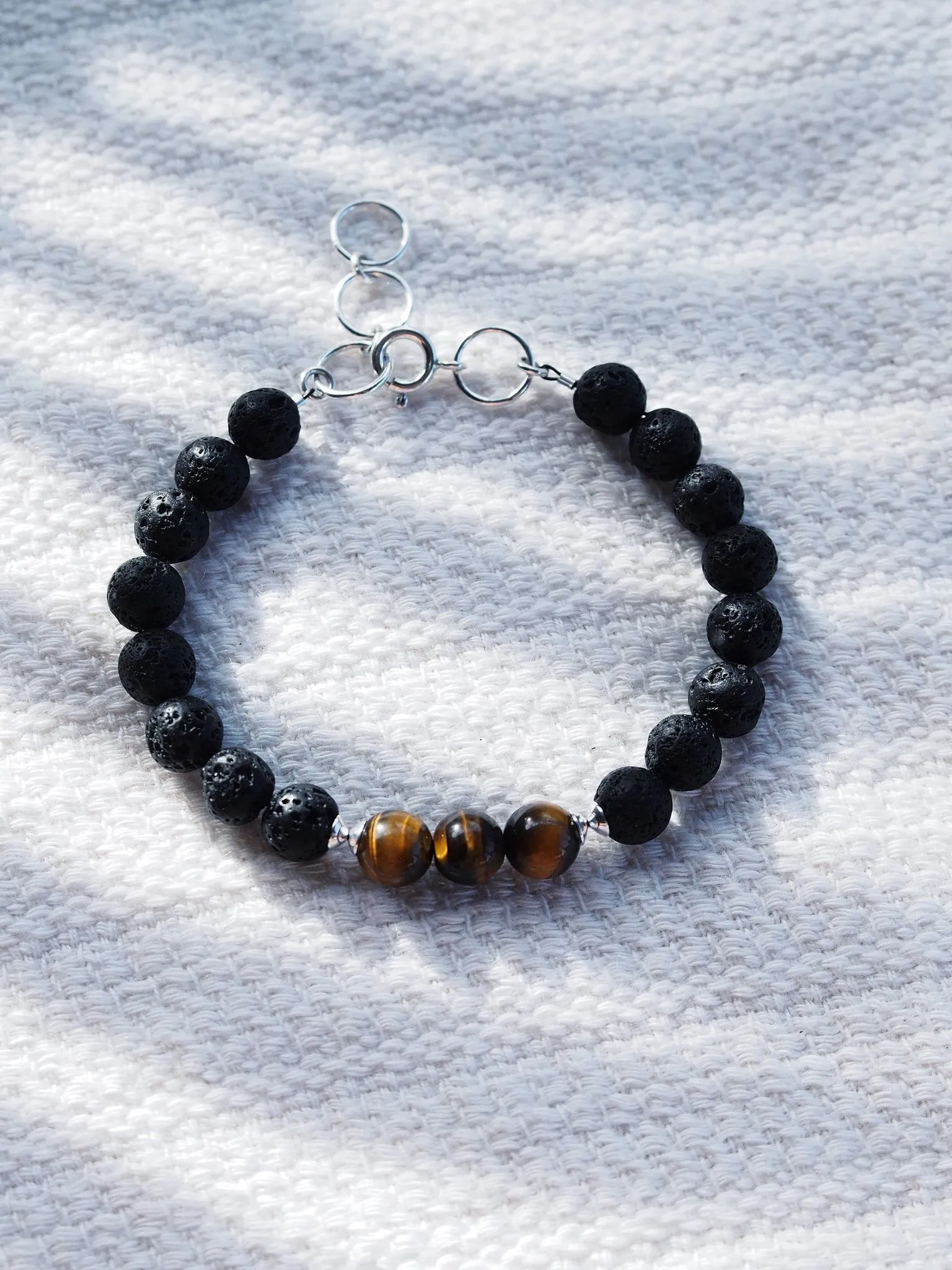 Unisex Men's Tigers Eye Lava Bracelet - Ekewaka