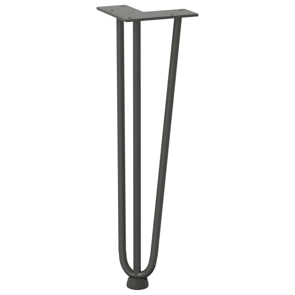 vidaXL Hairpin Table Legs 4 pcs Anthracite 42 cm Solid Steel