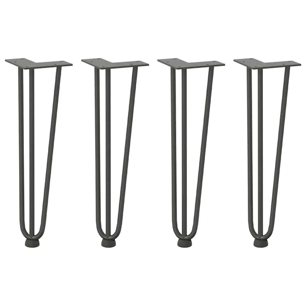 vidaXL Hairpin Table Legs 4 pcs Anthracite 42 cm Solid Steel