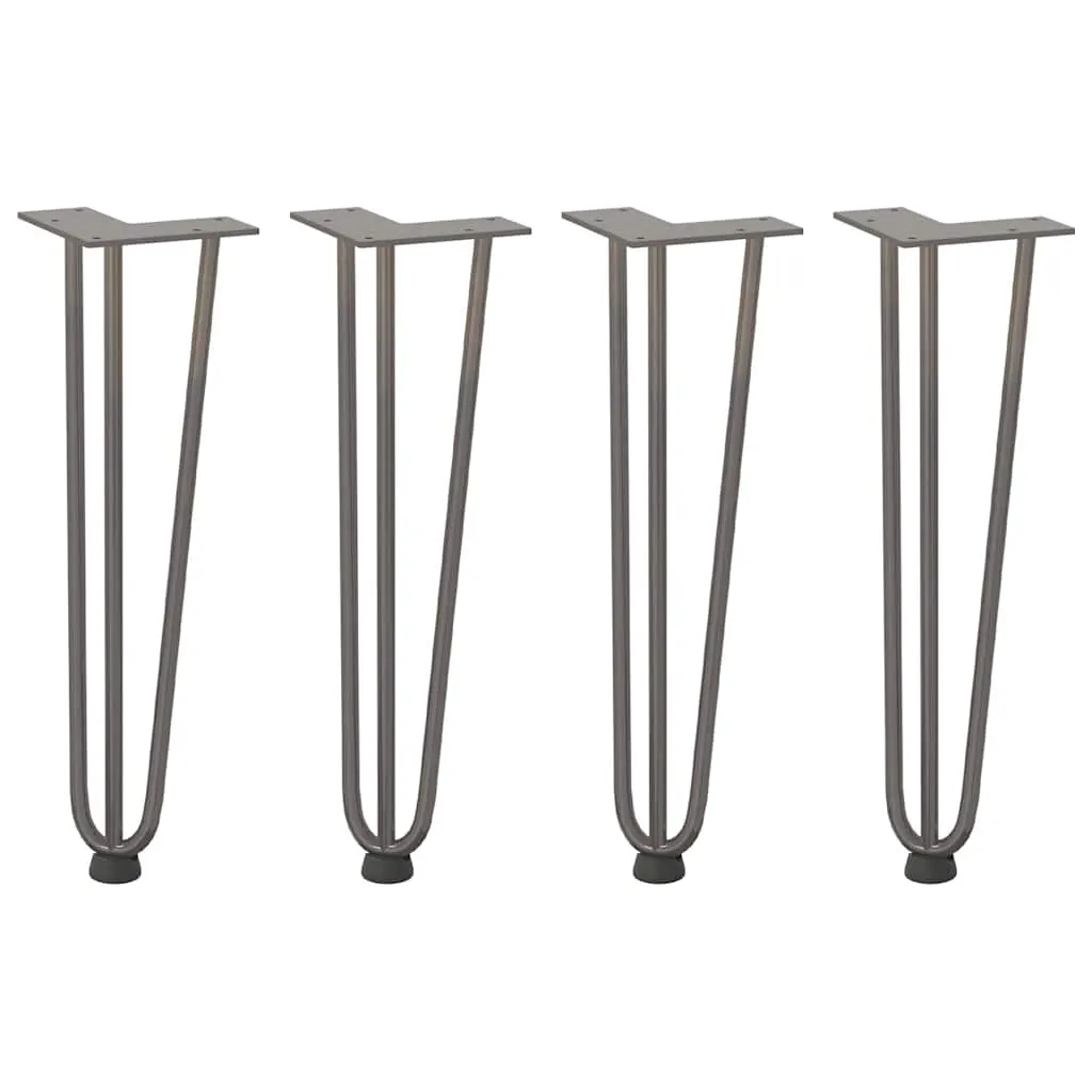 vidaXL Hairpin Table Legs 4 pcs Natural Steel 42 cm Solid Steel