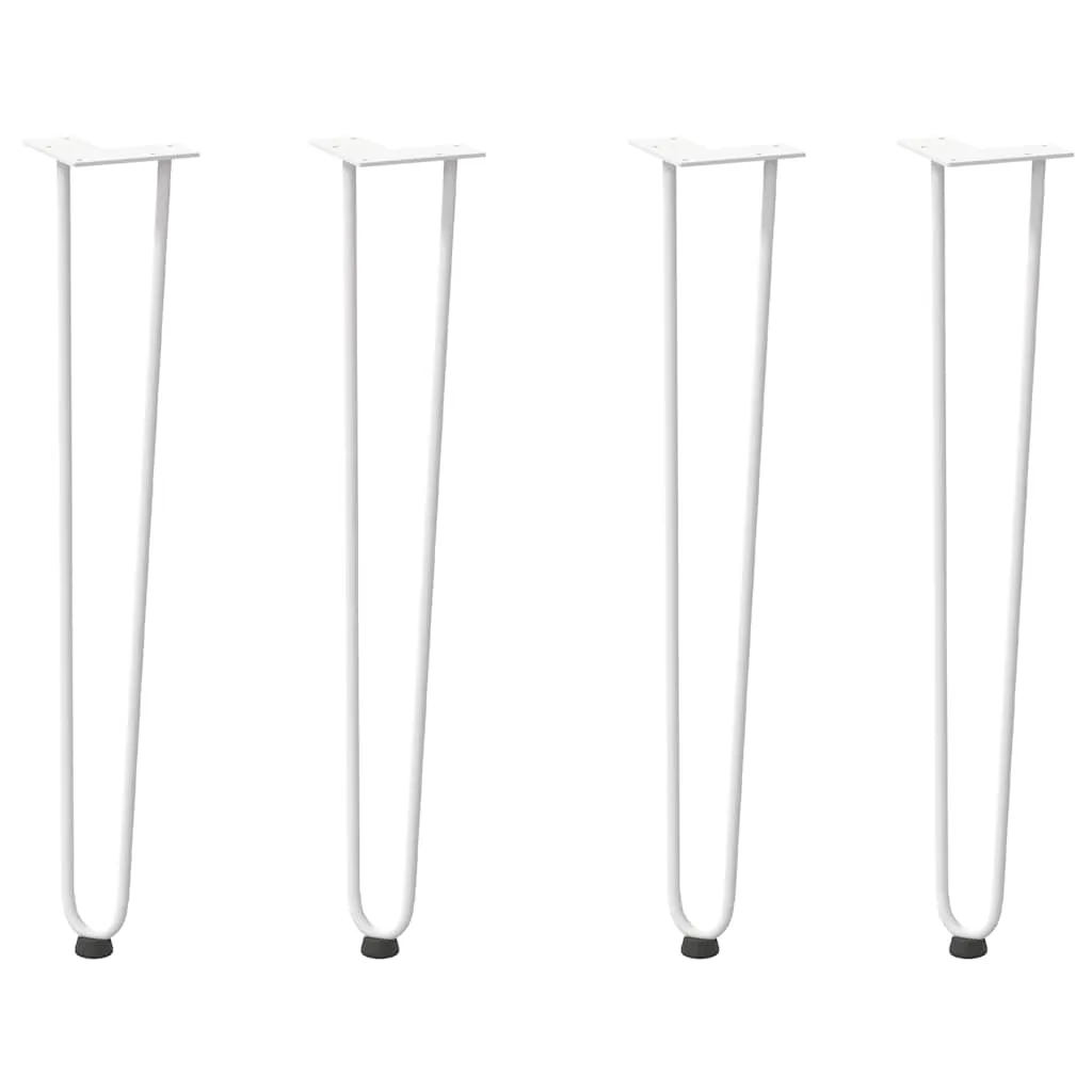 vidaXL Hairpin Table Legs 4 pcs White 72 cm Solid Steel