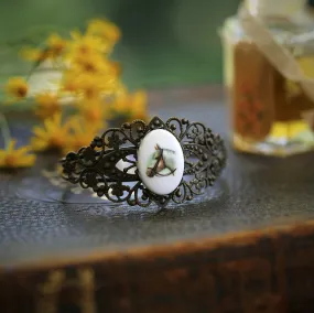 Vintage Horse Cameo Cuff Bracelet