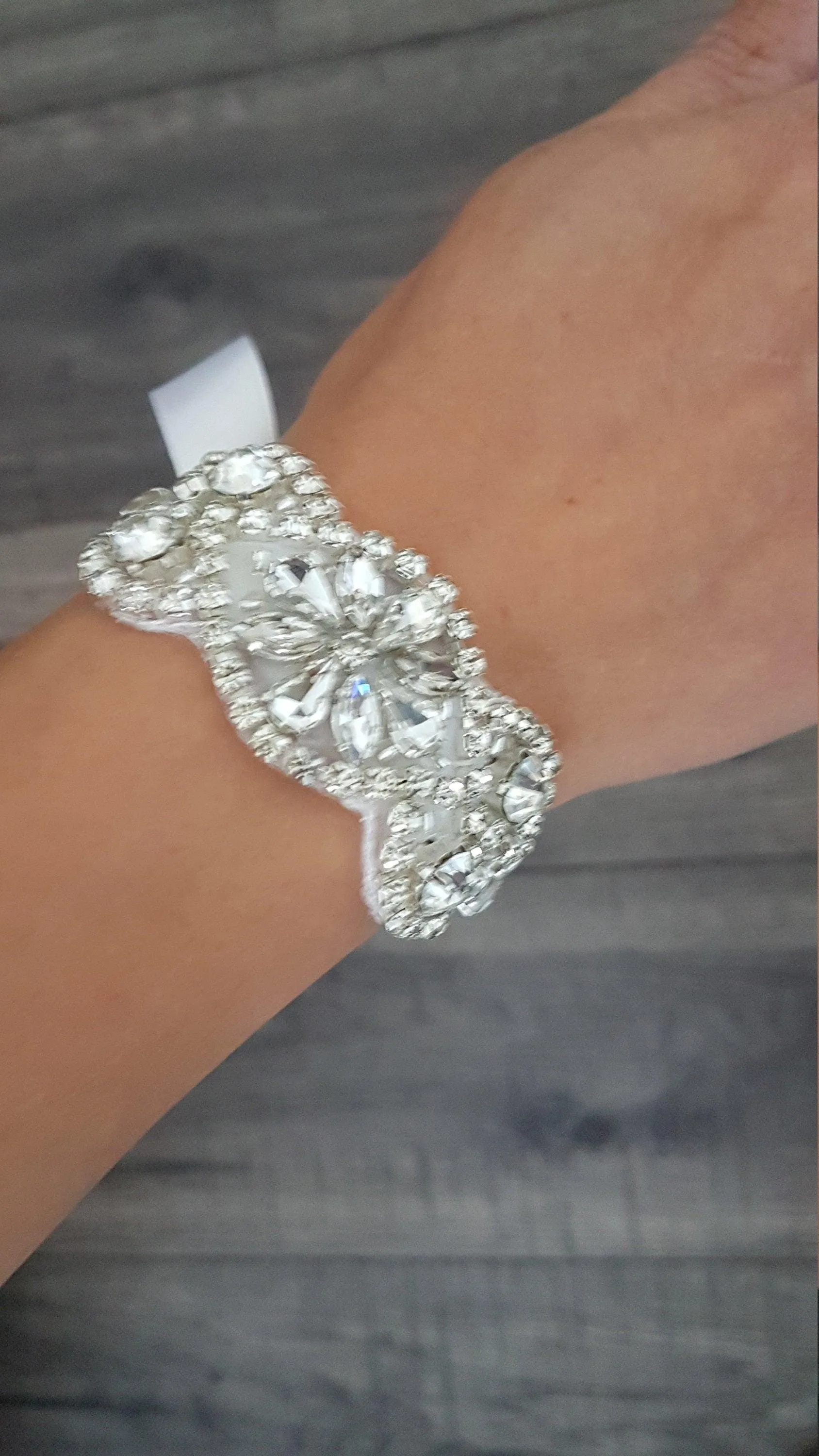 Wedding Cuff Bracelet Great Gatsby Vintage Glam Art Deco Crystal rhinestone bridesmaid flower girl small size- by Crystal wedding uk