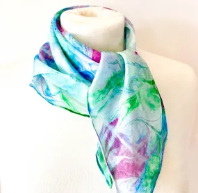 White Purple Green Neckscarf