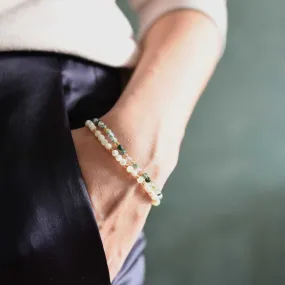 White Shell Adjustable Gemstone Bracelet