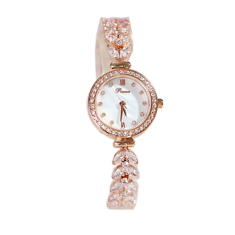 Women's watch fashion fishbone chain quartz waterproof watch pointer type diamond bracelet watch