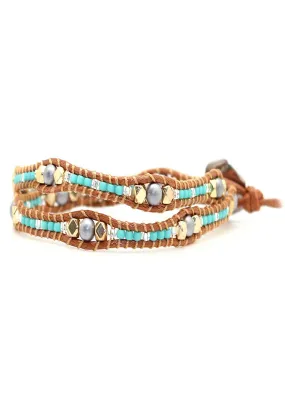 X Katie Soleil Marigold Double Wrap Beaded Bracelet