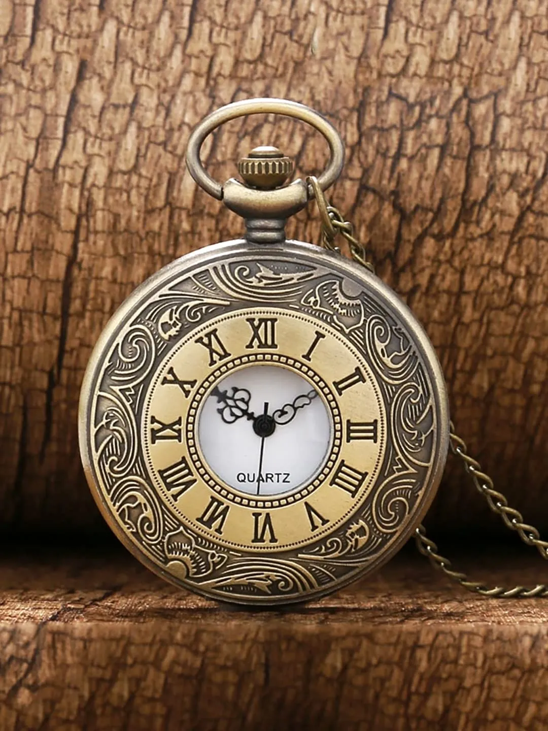 Yellow Chimes Pendant for Men and Boys Golden Men Pendant Pocket Watch Pendant with Chain Dual Purpose Stainless Steel Clock for Men and Boys | Birthday Gifts for Men Valentine Gift for Men