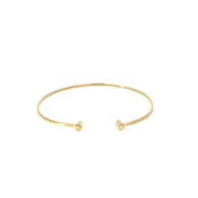 Yellow Gold Cylinder End Cuff Bracelet