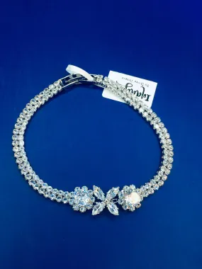 Zuhi Silver Zircon four leaf Art Deco Bracelet