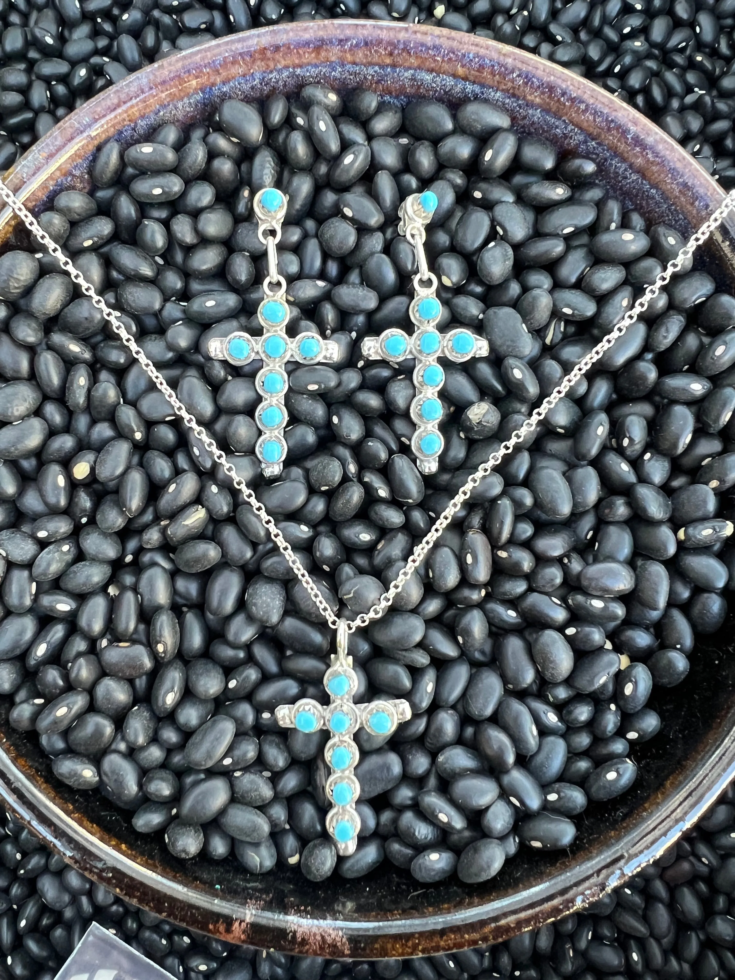 Zuni Turquoise Cross Earrings