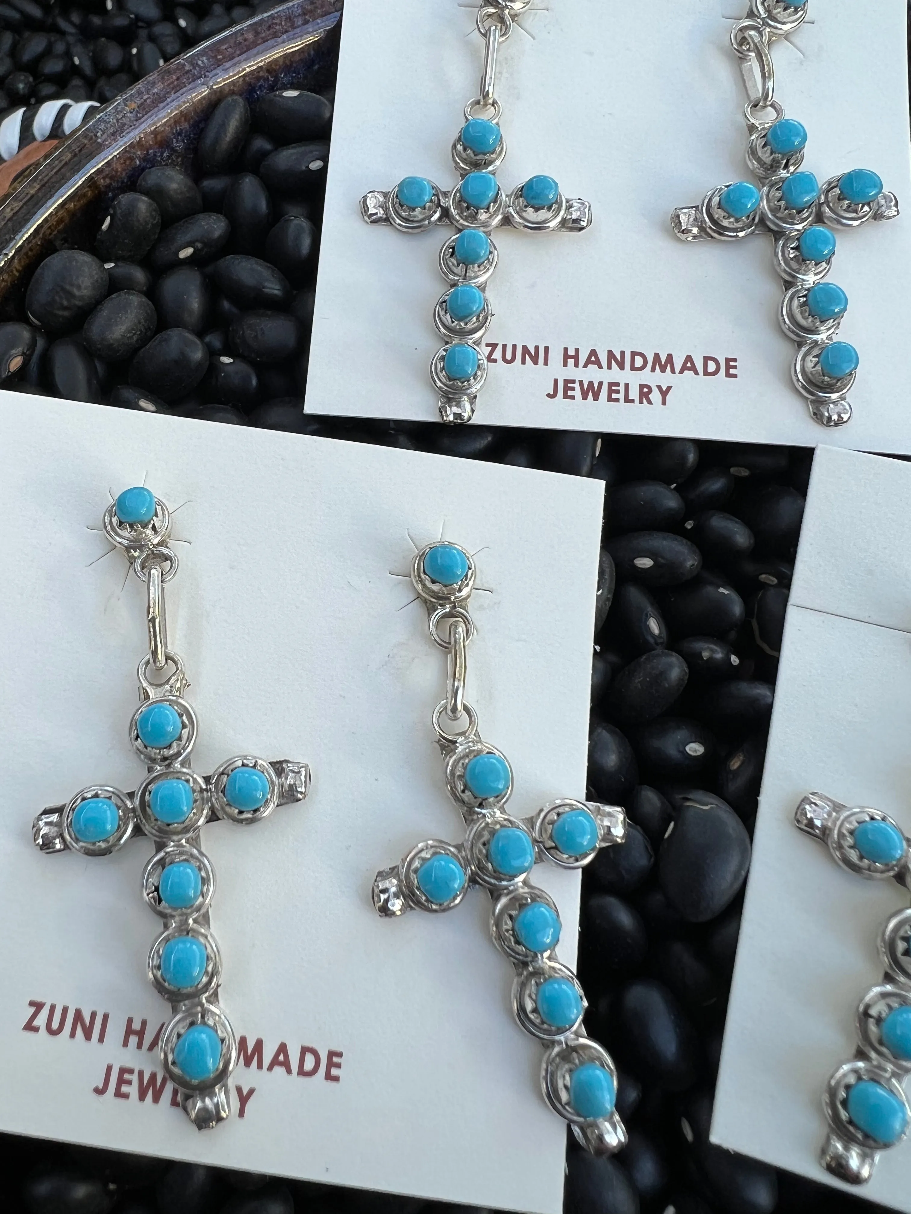 Zuni Turquoise Cross Earrings