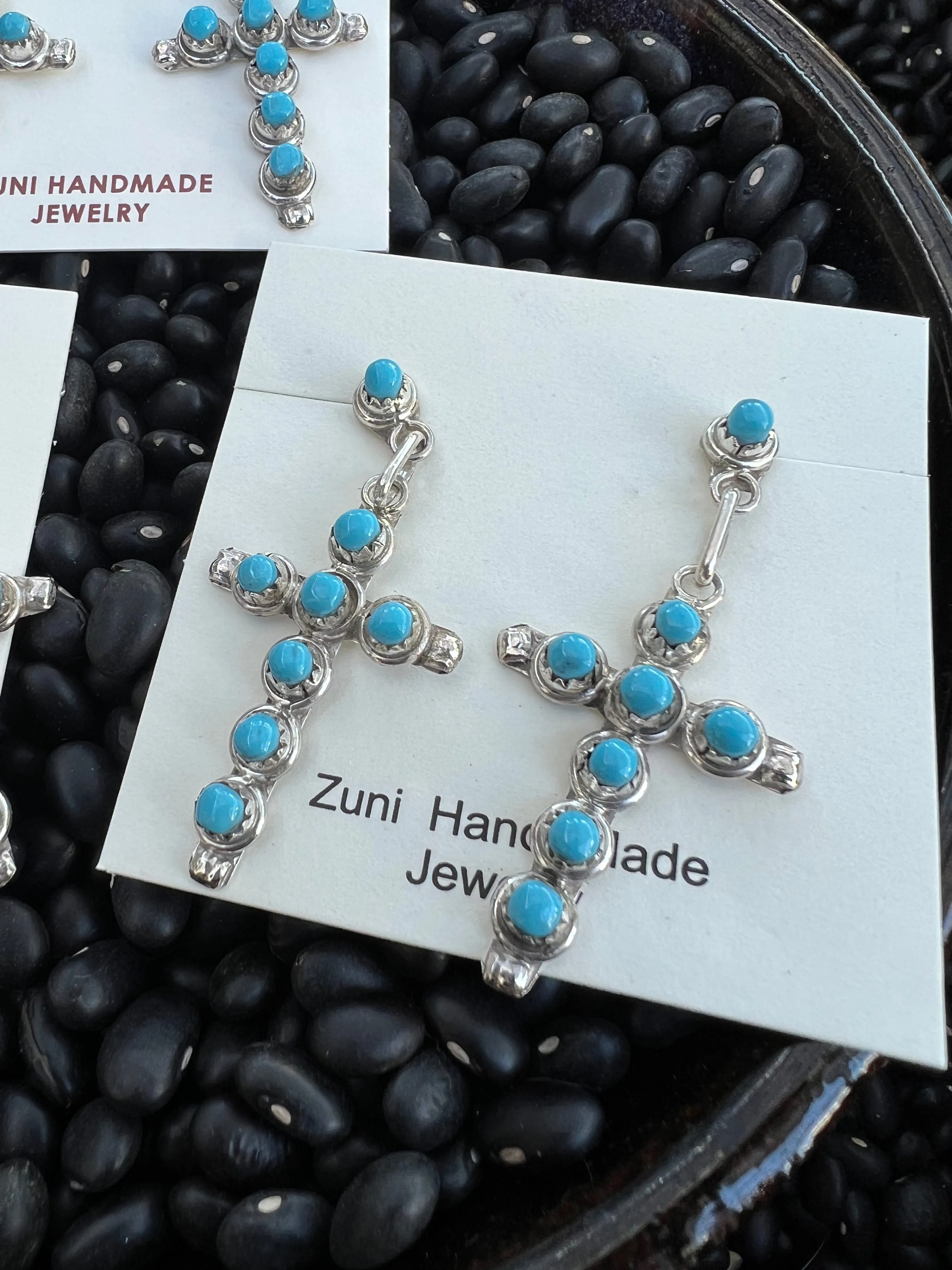 Zuni Turquoise Cross Earrings