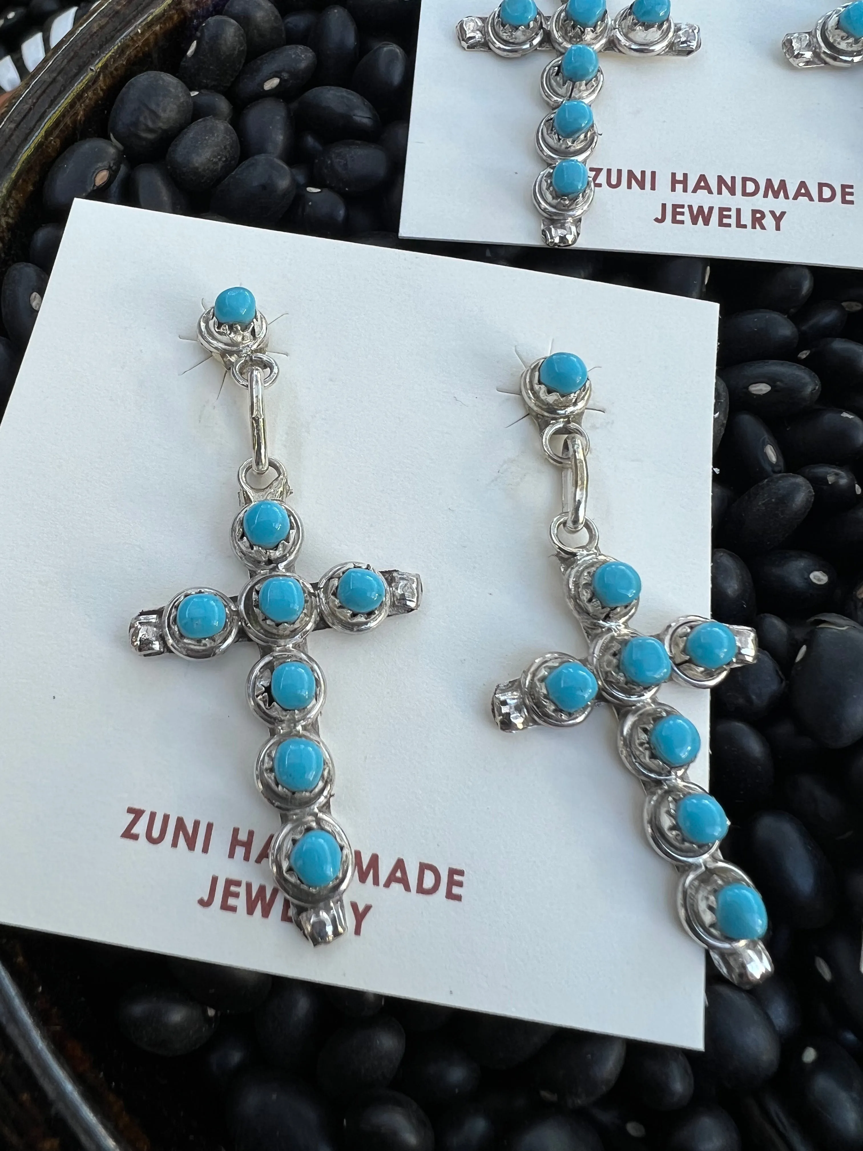 Zuni Turquoise Cross Earrings